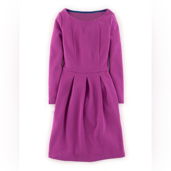 BODEN TEXTURED COTTON BLEND ORCHID LINDSEY PONTE DRESS size 8P - Picture 2 of 8